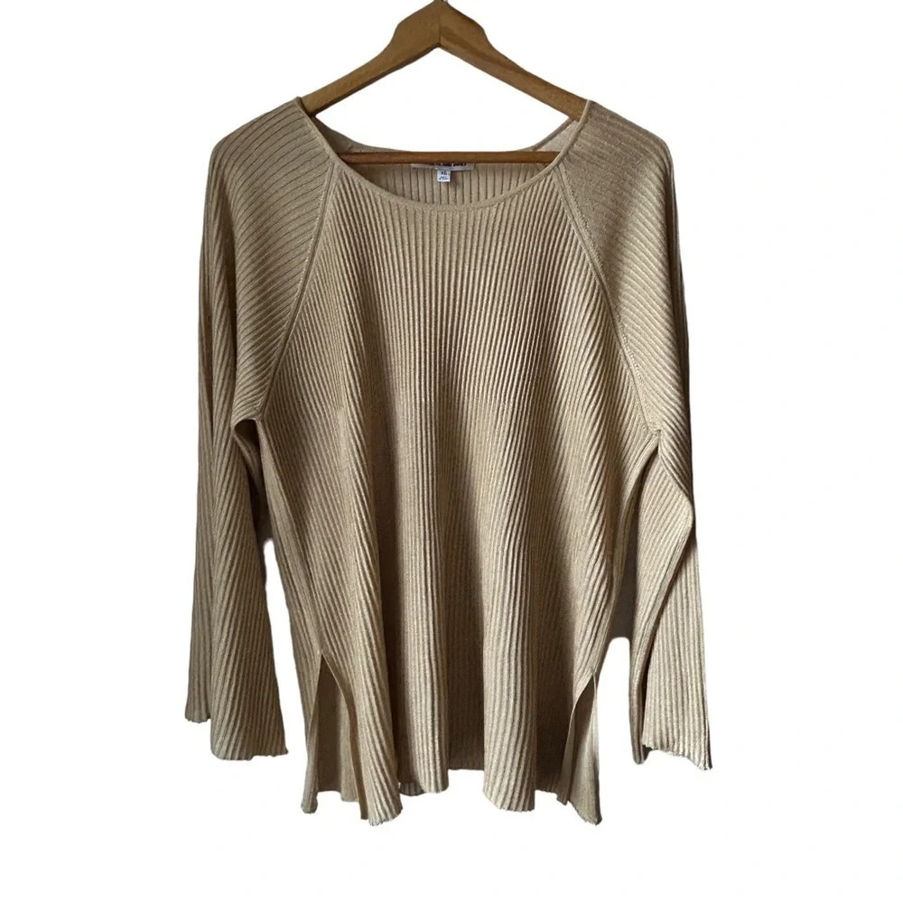 Elizabeth‎ & James gold beige  plissé top / tunic XS/S